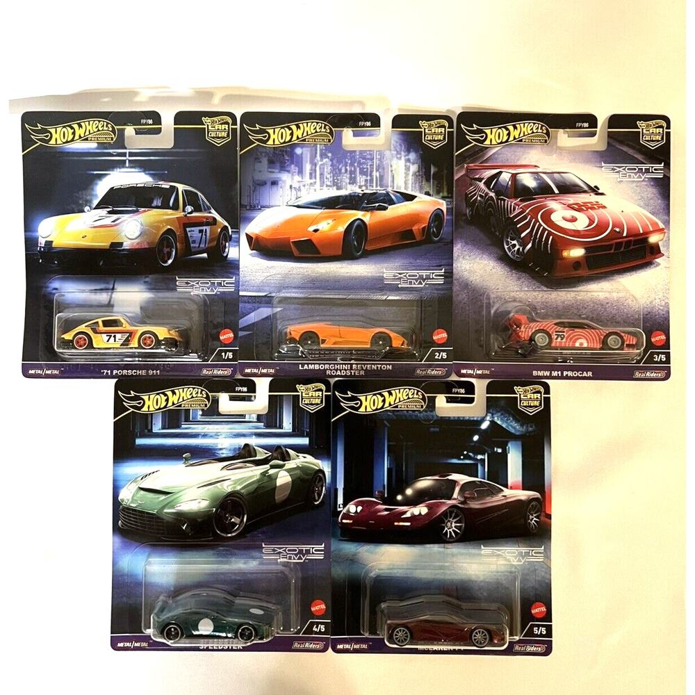 Hot Wheels - Premium 2024 Car Culture - G Case - Exotic Envy - 5 Cars Set